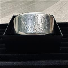 RARE James Avery Sterling Silver Monogramed Cuff Bracelet